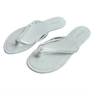 14th & Union Dessie White Thong Flip Flop Sandals